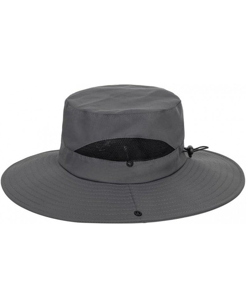 Summer Bucket Sun Hats Boonie Fishing-Hat for Women and Men Wide-Brim Quick-Dry Outdoor UV-Protection Cap Hat Grey-2402g $6.1...