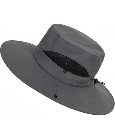 Summer Bucket Sun Hats Boonie Fishing-Hat for Women and Men Wide-Brim Quick-Dry Outdoor UV-Protection Cap Hat Grey-2402g $6.1...