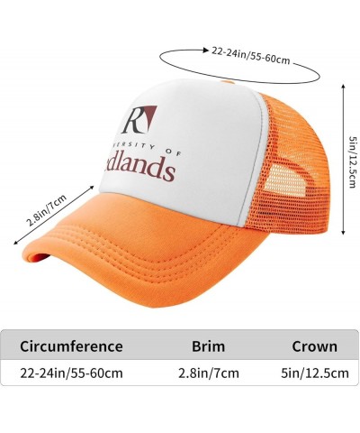 University of Redlands Logo Breathable Mesh Hat with Team Logo Fashion Trucker Hats Adjustable Baseball Cap Orange $10.47 Bas...