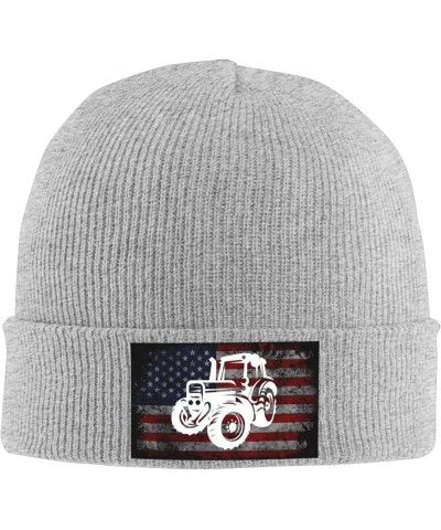 Tractor American Flag Cozy Knitted Hat for Winter - Warm Comfort Black Gray $13.27 Skullies & Beanies