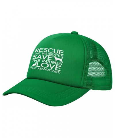 Vintage Dog Rescue Animal Cat Gifts Green Trucker Hat Mesh Baseball Cap Baseball Hats for Men Women Fishing Hats $9.68 Baseba...