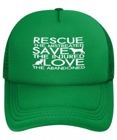 Vintage Dog Rescue Animal Cat Gifts Green Trucker Hat Mesh Baseball Cap Baseball Hats for Men Women Fishing Hats $9.68 Baseba...