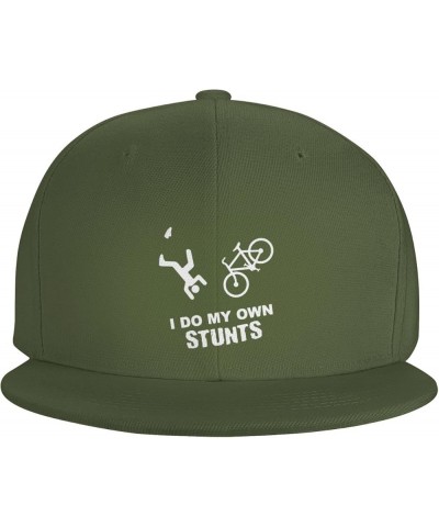 Men Women Adjustable Baseball Caps, I Do My Own Bike Stunts Unisex Plain Hats Vintage Trucker Dad Cap Black Moss Green $9.63 ...