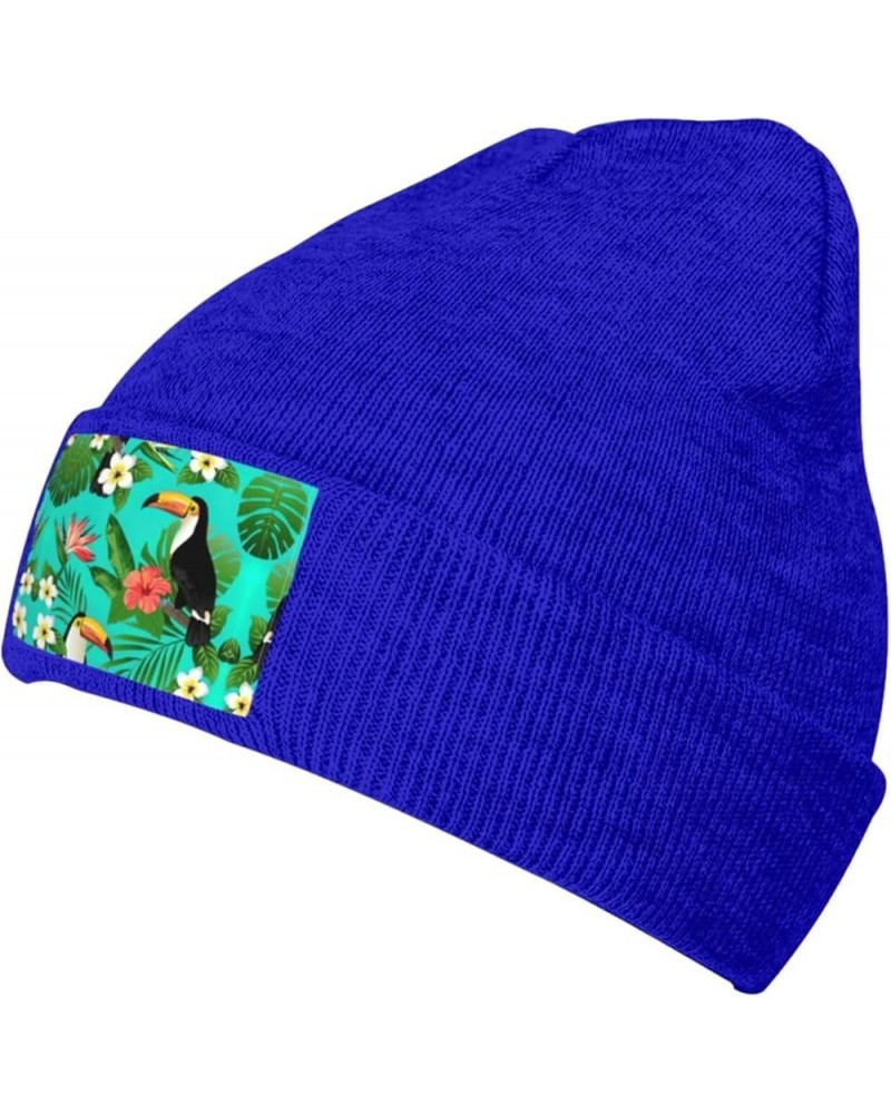 Tropical Birds and Plant Leaf Print Unisex Beanie Hats Winter Warm Hats Knit Hat Slouchy Skull Cap Adult Casual Hat Blue $11....