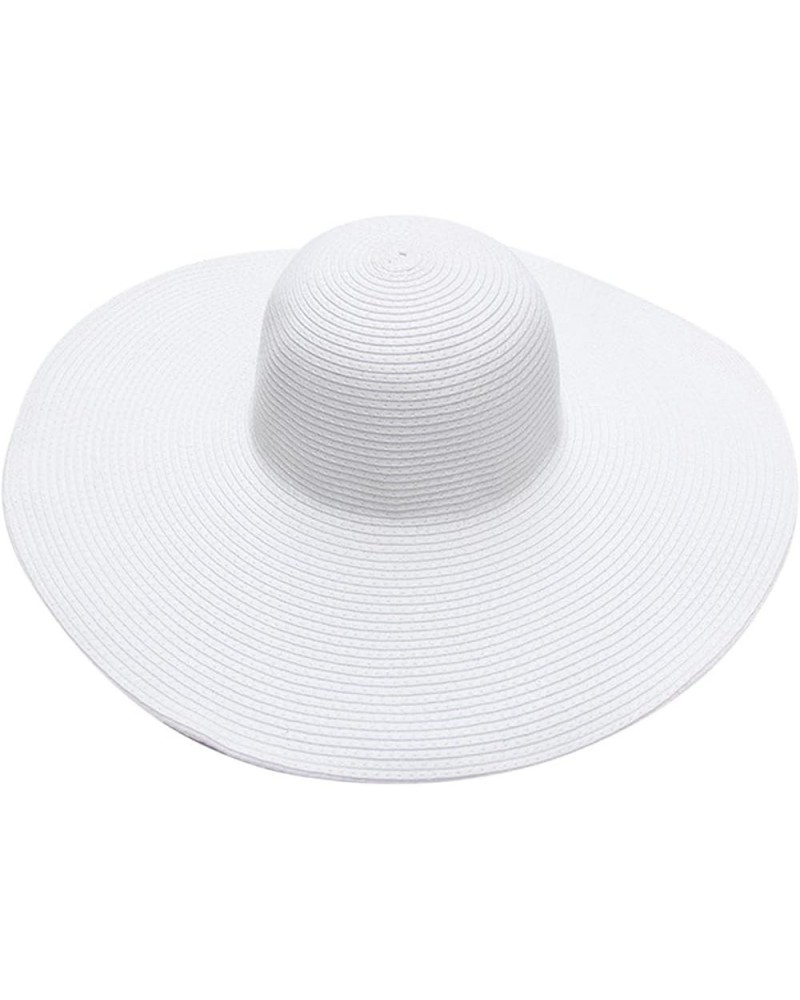 Summer Hats for Women Wide Bongrace Women Straw Beach Hat Little Girl Sun Cap Foldable Ladies Hats Old Looking White-3 $13.37...