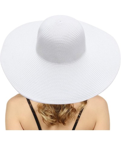 Summer Hats for Women Wide Bongrace Women Straw Beach Hat Little Girl Sun Cap Foldable Ladies Hats Old Looking White-3 $13.37...