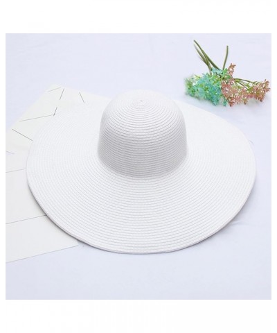 Summer Hats for Women Wide Bongrace Women Straw Beach Hat Little Girl Sun Cap Foldable Ladies Hats Old Looking White-3 $13.37...