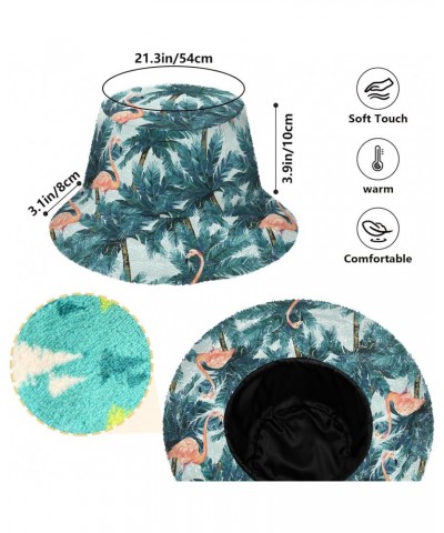 Flamingo Palm Tree Unisex Bucket Hat for Women Men Summer Sun Beach Fishing Cap with UV Protection Lightweight Headwear for O...