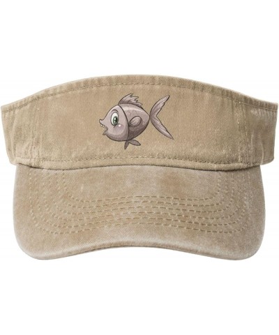 Cute Fish Sun Hat Sun Visor Hats for Women Men Baseball Cap Golf Hats Natural $13.02 Visors