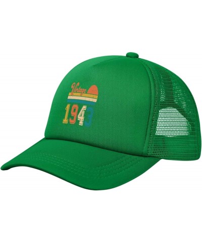 80 Year Old Gifts 1943 Vintage 80th Birthday Retro Trucker Hat Women Mesh Baseball Cap Men Sun Hat Cowboy hat Black Green $11...