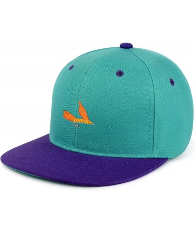 Lake Fishing Jig Hip-Hop Snapback Hat Embroidered Baseball Cap Fisherman Fish 61. Aqua/Purple $13.24 Baseball Caps