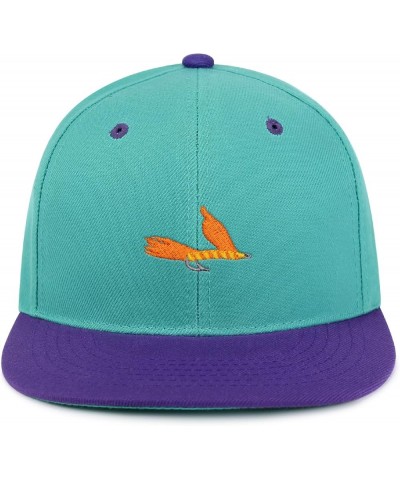 Lake Fishing Jig Hip-Hop Snapback Hat Embroidered Baseball Cap Fisherman Fish 61. Aqua/Purple $13.24 Baseball Caps