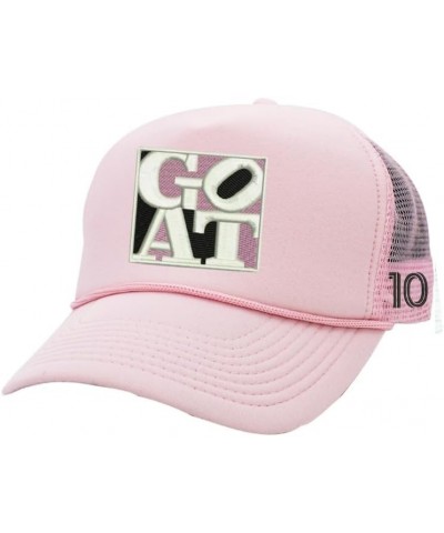 Goat 10 Trucker Hat Miami Soccer Cap Embroidered Pink Fans Hats Light Pink $12.01 Baseball Caps