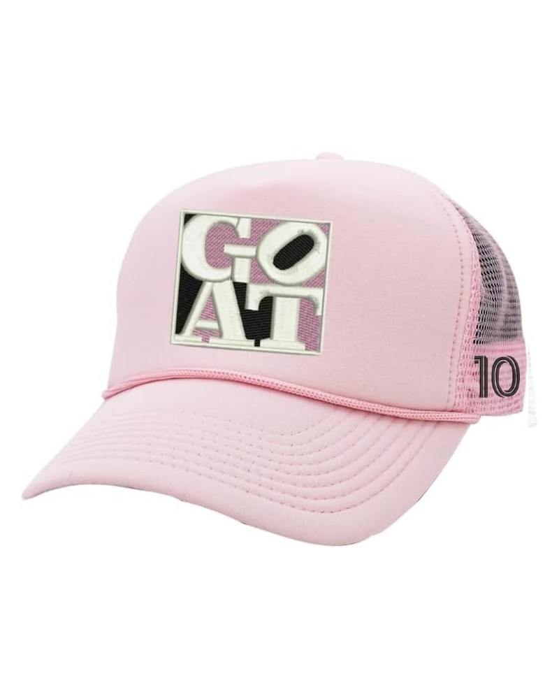 Goat 10 Trucker Hat Miami Soccer Cap Embroidered Pink Fans Hats Light Pink $12.01 Baseball Caps