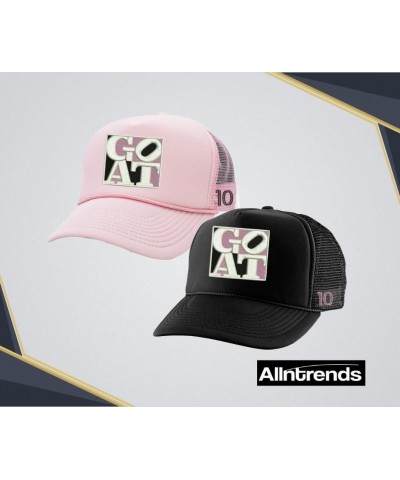 Goat 10 Trucker Hat Miami Soccer Cap Embroidered Pink Fans Hats Light Pink $12.01 Baseball Caps