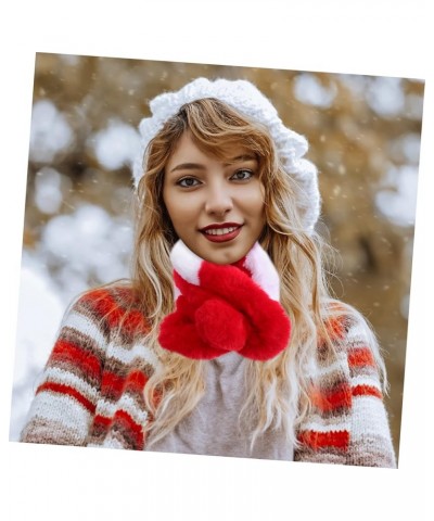 2pcs Faux Rabbit Fur Scarf Miss Rex Rabbit Fur Neck Circumference Red+whitex3pcs $9.99 Scarves