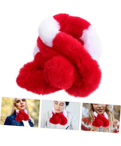 2pcs Faux Rabbit Fur Scarf Miss Rex Rabbit Fur Neck Circumference Red+whitex3pcs $9.99 Scarves