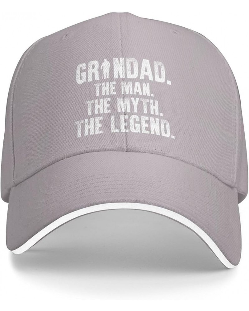 Grandad The Man The Myth The Legend Baseball Cap Sandwich Brim Hats for Men Women Adjustable Caps Gray $10.56 Baseball Caps