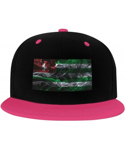 Smoke Style Flag of The Republic of Abkhazia Snapback Hat for Men Women Baseball Cap Trucker Flat Bill Hats Dad Caps Pink $13...