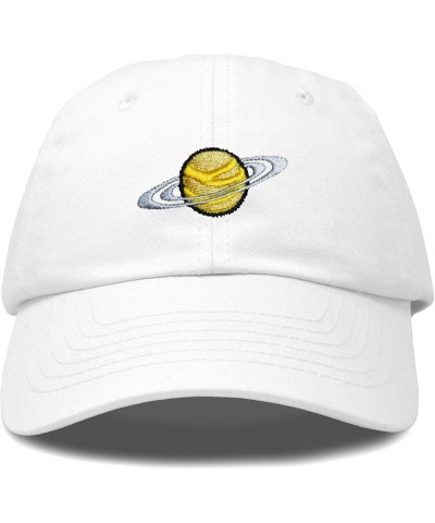 Embroidered Saturn Baseball Cap Cotton Dad Hat Men White $10.98 Baseball Caps