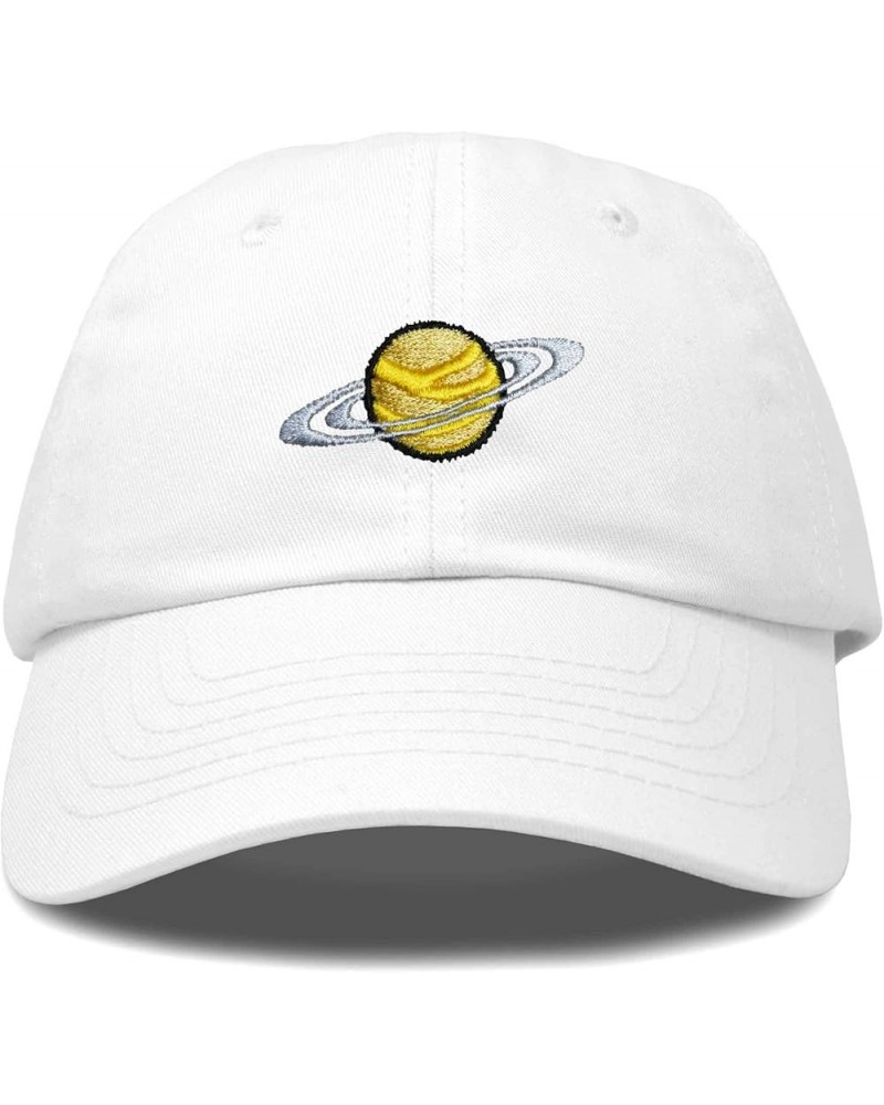 Embroidered Saturn Baseball Cap Cotton Dad Hat Men White $10.98 Baseball Caps