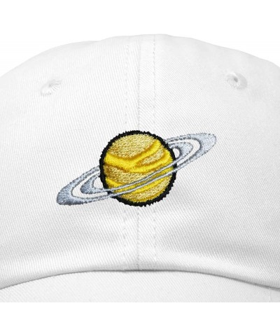 Embroidered Saturn Baseball Cap Cotton Dad Hat Men White $10.98 Baseball Caps