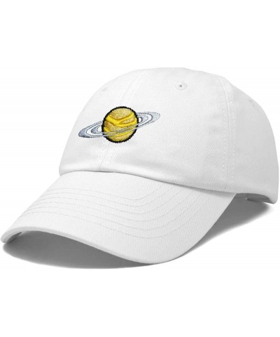 Embroidered Saturn Baseball Cap Cotton Dad Hat Men White $10.98 Baseball Caps