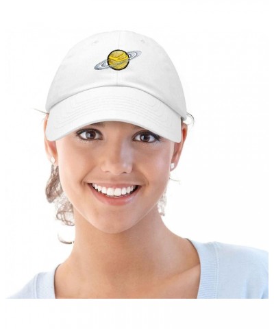 Embroidered Saturn Baseball Cap Cotton Dad Hat Men White $10.98 Baseball Caps