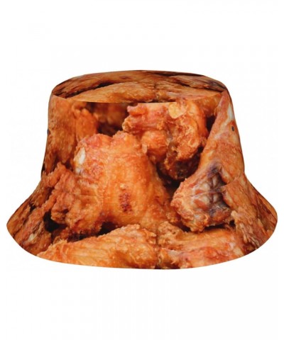 Beer and Fried Chicken Legs Bucket Hats for Women Men Packable Fisherman Summer Beach Sun Cap Hat Black $13.49 Bucket Hats