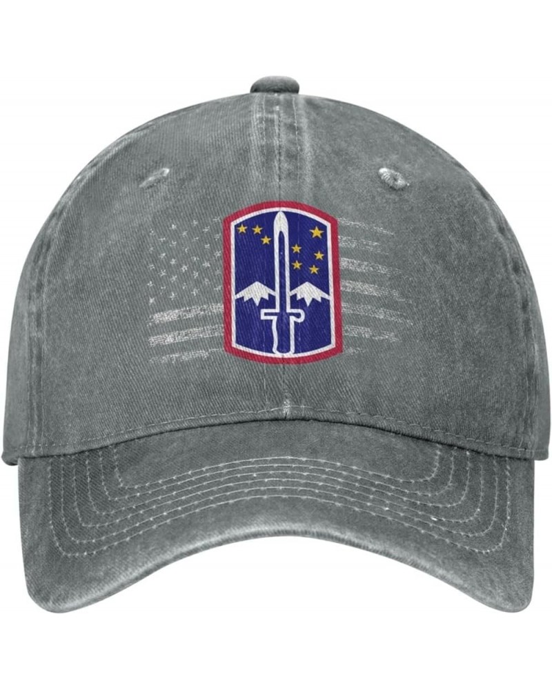 Us Army 172nd Infantry Brigade Baseball Cap Denim Hats Adjustable Snapback Trucker Cap for Men Women Gray $9.19 Baseball Caps