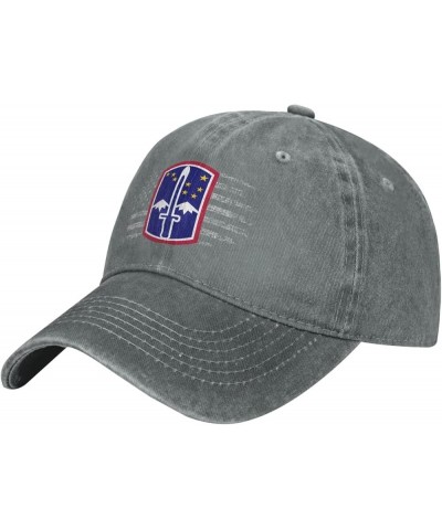 Us Army 172nd Infantry Brigade Baseball Cap Denim Hats Adjustable Snapback Trucker Cap for Men Women Gray $9.19 Baseball Caps