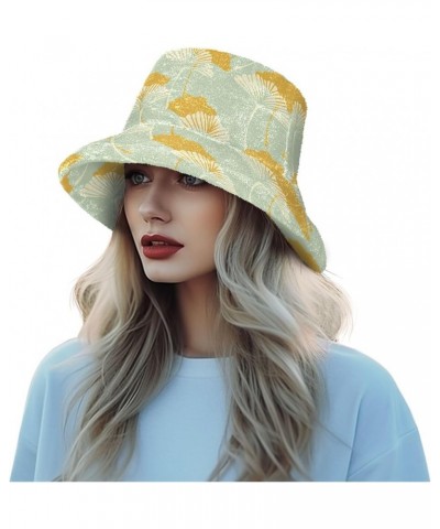 Swan Women Winter Faux Fur Bucket Hat, Fluffy Fuzzy Warm Hats, Plush Fisherman Cap Ginkgo $15.65 Bucket Hats