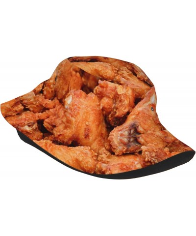 Beer and Fried Chicken Legs Bucket Hats for Women Men Packable Fisherman Summer Beach Sun Cap Hat Black $13.49 Bucket Hats