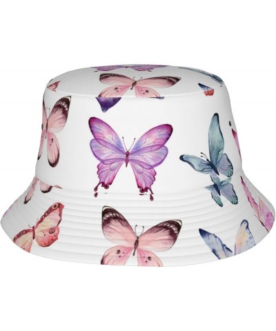 Unisex Lightweight Fashion Printed Cotton Bucket Hat Packable Outdoor Summer Travel Beach Sun Hat for Men Women Butterfly $11...