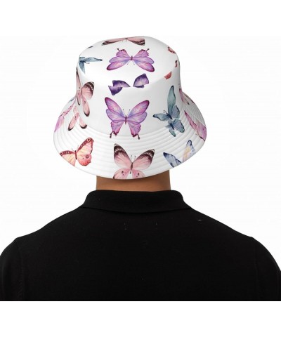 Unisex Lightweight Fashion Printed Cotton Bucket Hat Packable Outdoor Summer Travel Beach Sun Hat for Men Women Butterfly $11...