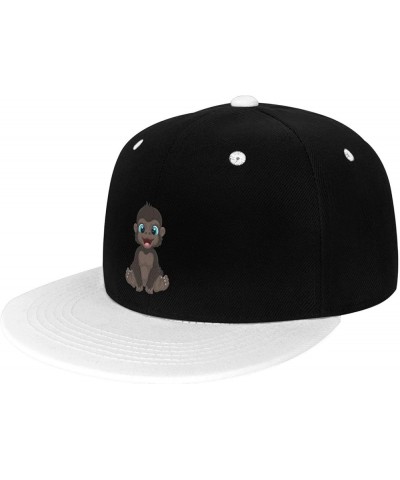 Naughty Little Monkey Snapback Hat for Men Women Baseball Cap Trucker Flat Bill Hats Dad Caps White $12.12 Baseball Caps