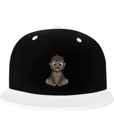 Naughty Little Monkey Snapback Hat for Men Women Baseball Cap Trucker Flat Bill Hats Dad Caps White $12.12 Baseball Caps