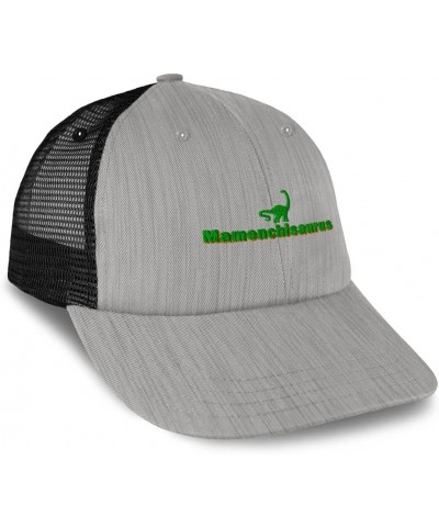 Custom Custom Trucker Hat Baseball Cap Mamenchisaurus Jurassic Cotton Prehistoric Dad Hats for Men & Women Heather Gray Black...