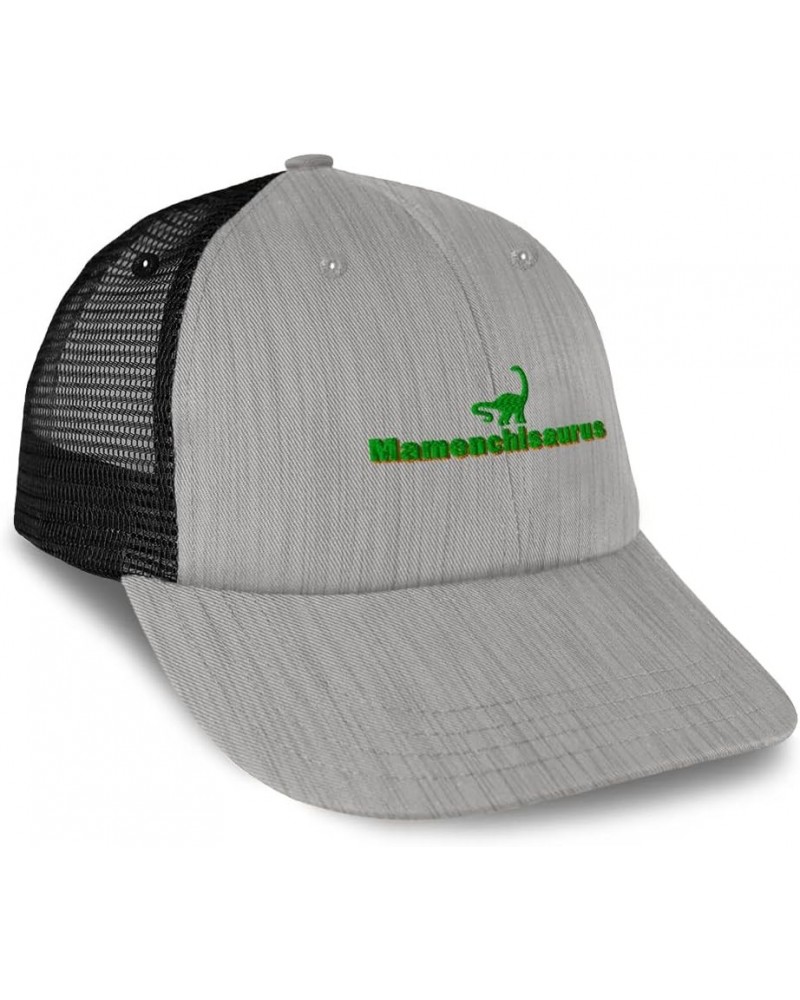 Custom Custom Trucker Hat Baseball Cap Mamenchisaurus Jurassic Cotton Prehistoric Dad Hats for Men & Women Heather Gray Black...