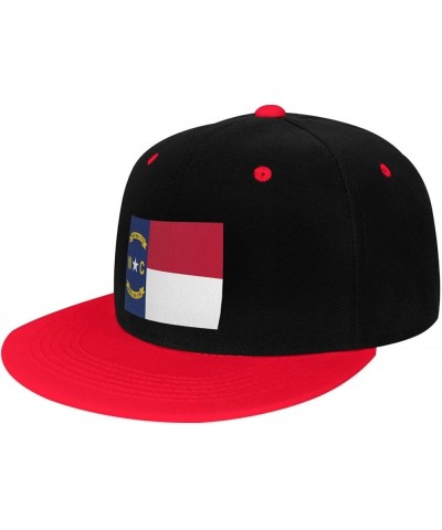 Flag of North Carolina Snapback Hat for Men Women Baseball Cap Trucker Flat Bill Hats Dad Caps Red $12.60 Baseball Caps