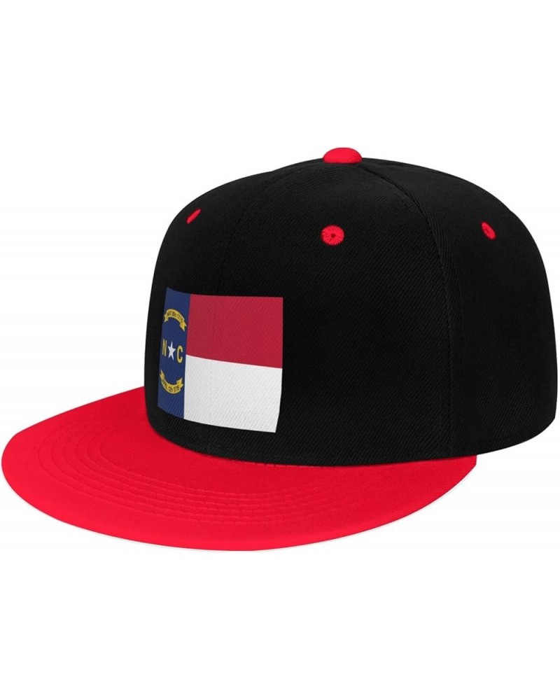 Flag of North Carolina Snapback Hat for Men Women Baseball Cap Trucker Flat Bill Hats Dad Caps Red $12.60 Baseball Caps