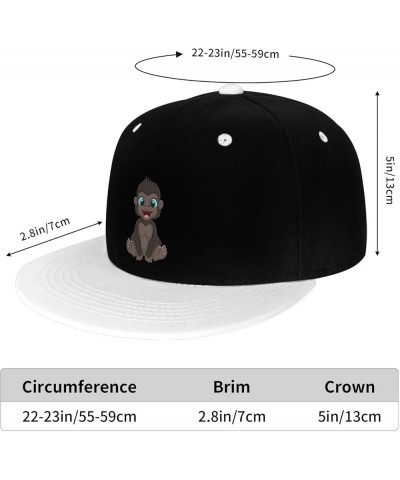 Naughty Little Monkey Snapback Hat for Men Women Baseball Cap Trucker Flat Bill Hats Dad Caps White $12.12 Baseball Caps