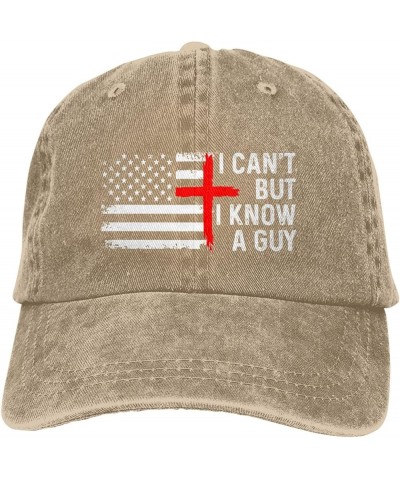 Funny Hat I Can't But Know an Guy Hat Men Baseball Cap Graphic Cap Natural Classic $10.90 Baseball Caps