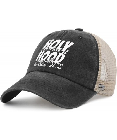 Hat for Womens Retro Half Hood Half Holy Country Hat Men AllBlack Cap Fashionable Unique Gifts for Drivers Allblack $11.86 Ba...