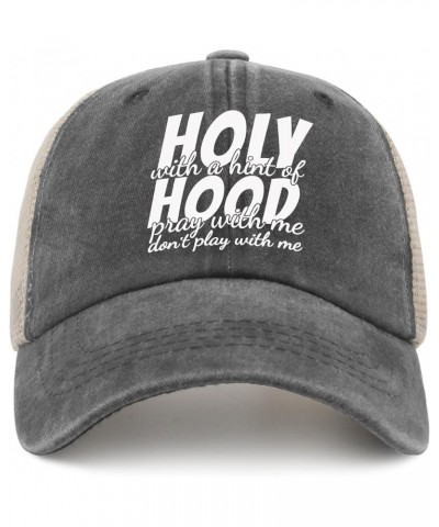 Hat for Womens Retro Half Hood Half Holy Country Hat Men AllBlack Cap Fashionable Unique Gifts for Drivers Allblack $11.86 Ba...