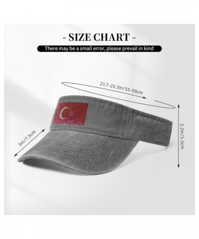 Flag of Hatay Sun Visor Hats for Women Men Adjustable Sports Sun Hats Cotton Golf Cap Gray $10.20 Visors