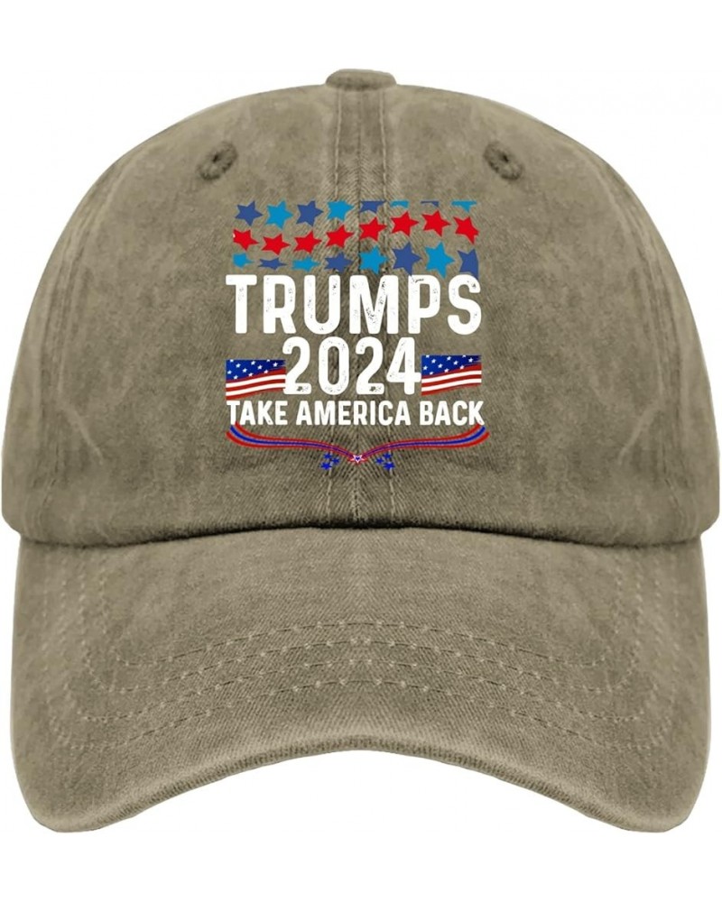 Baseball Cap Trump Summer Caps for Women's Hiking Hats Quick Dry Trumps 2024 Sun Cap Pigment Khaki $11.38 Visors