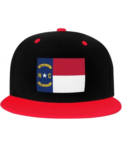 Flag of North Carolina Snapback Hat for Men Women Baseball Cap Trucker Flat Bill Hats Dad Caps Red $12.60 Baseball Caps