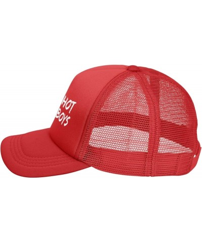 I Love Hot Cowboy Adjustable Outdoor Breathable Mesh Trucker Hat Style Baseball Cap Red $9.62 Baseball Caps