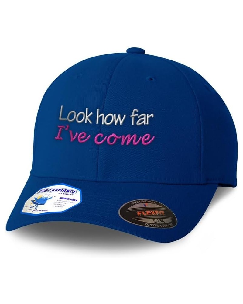 Flexfit Hats for Men & Women Look How Far I've Come Polyester Dad Hat Baseball Cap Royal Blue $18.19 Baseball Caps